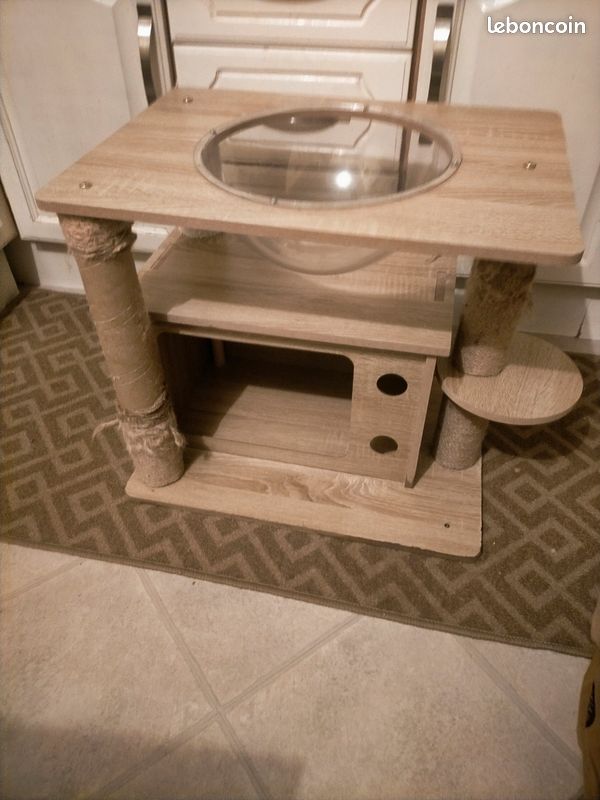 Arbre à chat niche en bois avec griffoir (image 6)