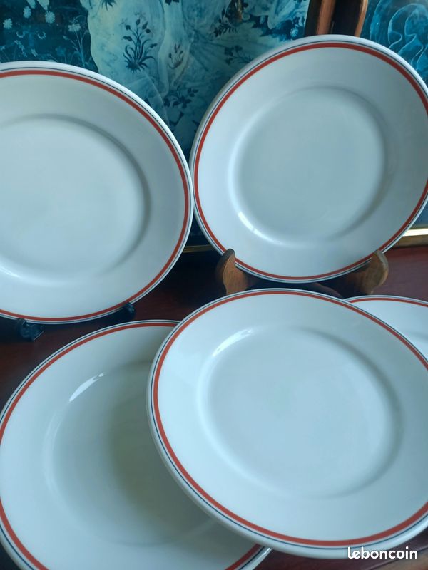5 assiettes à dessert en porcelaine d'Auteuil – Jacques Lobjoy – Vintage (image 6)