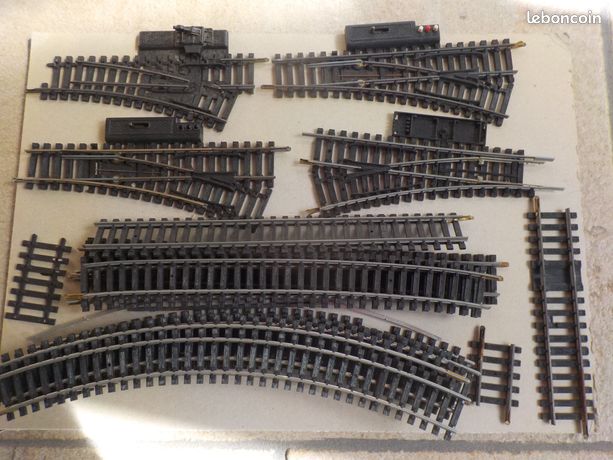 Lot De Rails Jouef HO - Courbes, Droits, Aiguillages, Croisement - Métal - Occasion