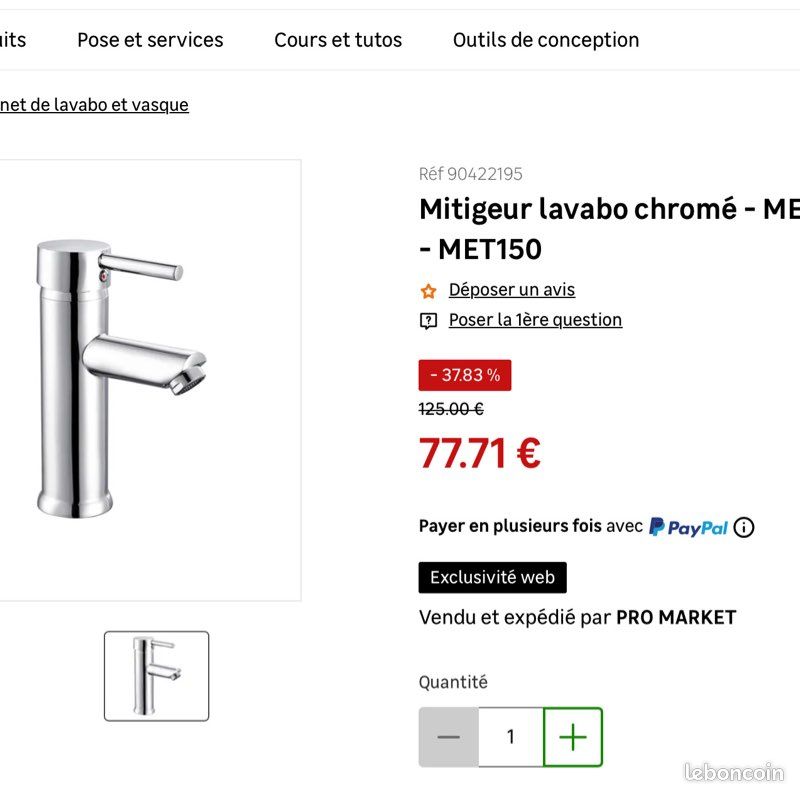 Mitigeur thermador inox neuf (image 2)