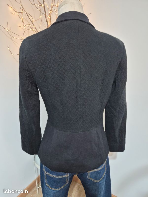 Veste Caroll Noire Taille 36 - Occasion Très Bon état (une Trace Visible)