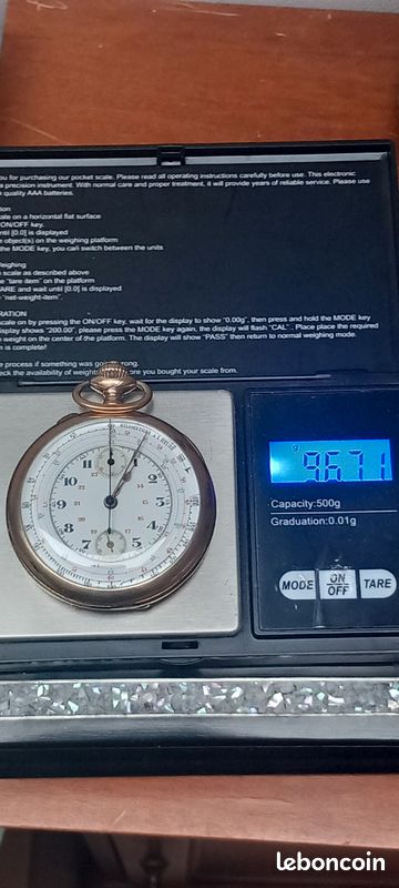 MONTRE GOUSSET Chronographe Chronomètre Ancien valjoux 24 Rare Et MONTRE GOUSSET Chronographe Chronomètre Ancien valjoux 24 Rare Et