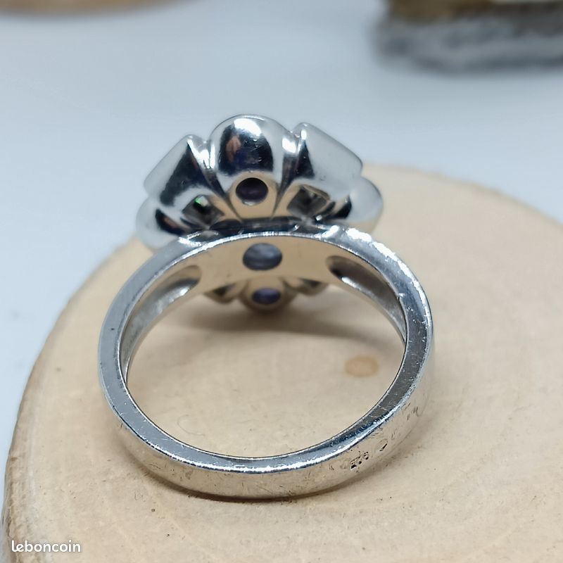 Bague en argent 925 rhodié avec zirconium (image 4)