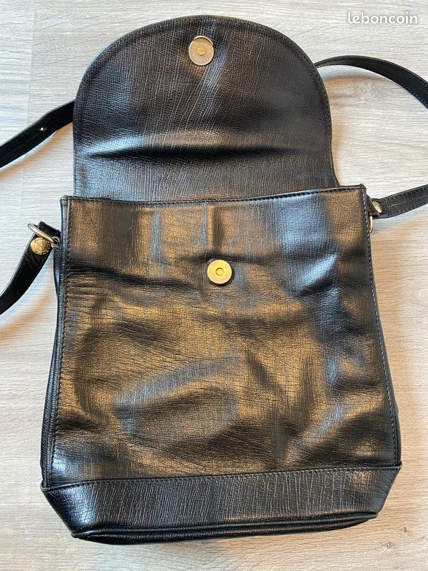 Chanline Paris- Sac à main vintage 90's- Cuir Noir - Accessoires & Bagagerie