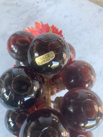 Grande Boule De Noël Vintage En Grappe De Raisin - Verre églomisé Rouge - Déco Ancienne