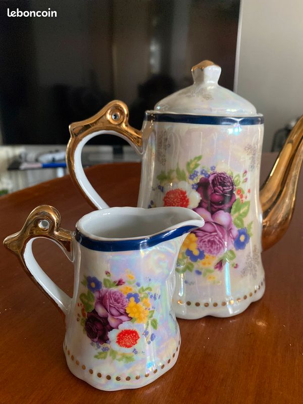 Service à thé ou café fleuri (image 4)