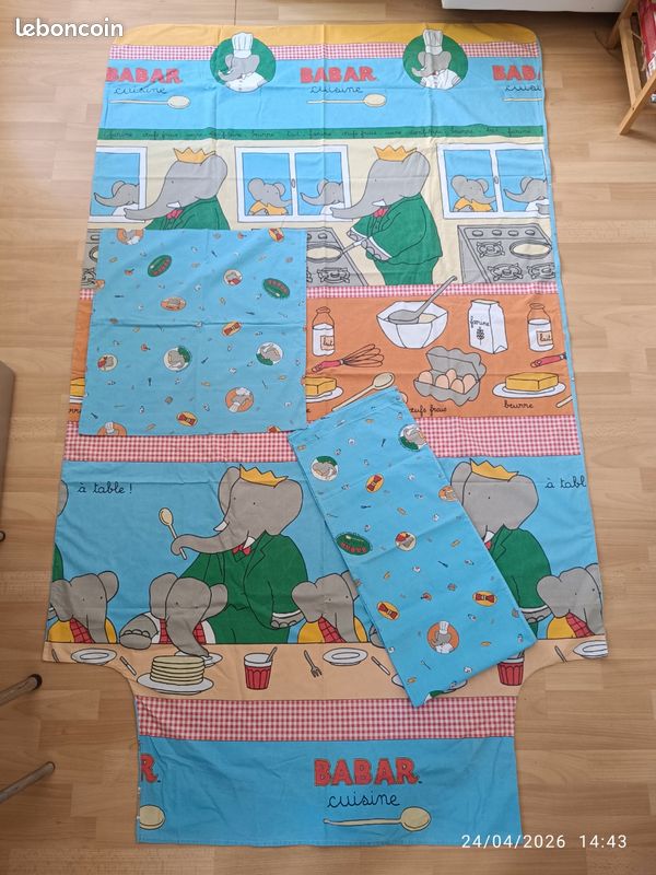 Parure Babar vintage 1998, 1 personne, Babar characters (image 2)