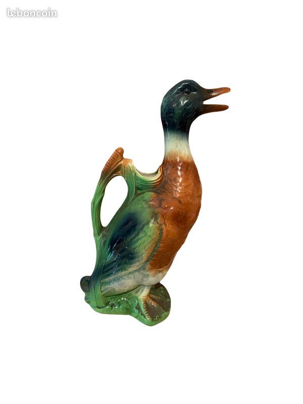 Pichet carafe Saint Clément vintage (forme de canar) en céramique, peint à la main (image 1)