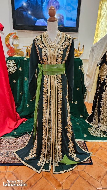 Moroccan Kaftan Caftan Velour 2020 Moroccan Caftan Marocain Vert
