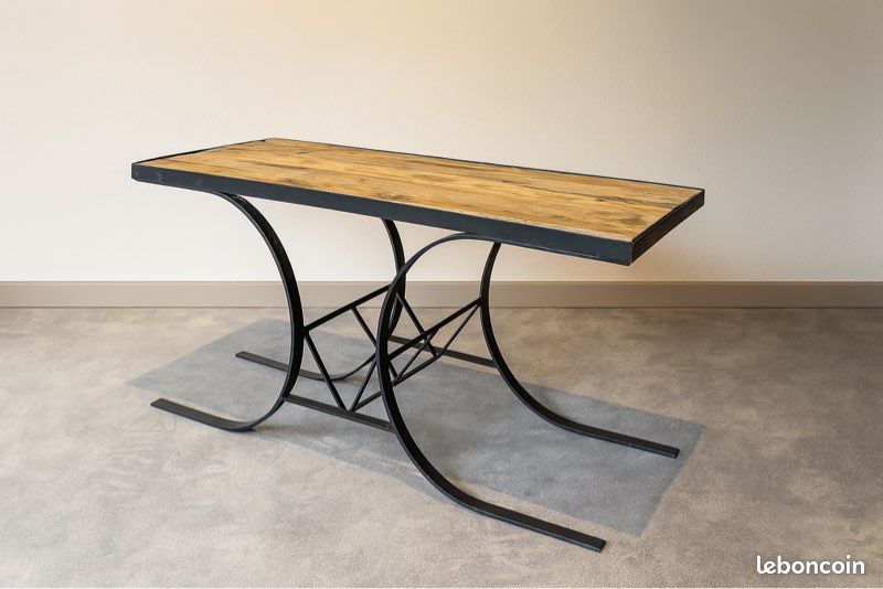 Table basse vintage en fer forgé (image 1)
