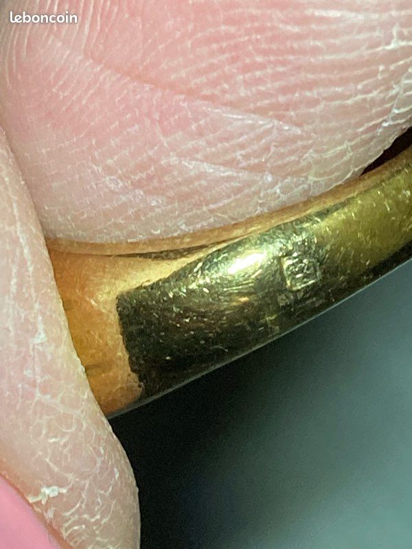 Magnifique bague dorée à l’or fin et ornée d’une topaze bleue - vintage des années 1980 (image 7)