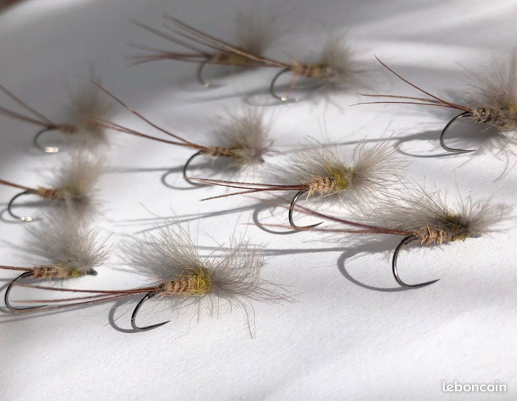 3 Anciennes Mouches De Pêche à La Mouche Nouées Main - Vintage, Pour Truite, Espagne/USA