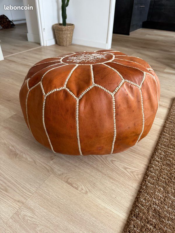 Pouf marocain en cuir (image 3)