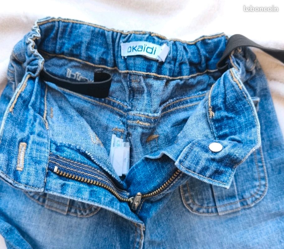 Short Jean Okaïdi Pour Fille - Taille 5 Ans - Bleu Foncé - Très Bon état