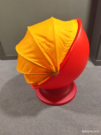 Paire De Fauteuils Pivotants IKEA Œuf – Modèle Lömsk Rouge/orange – Occasion