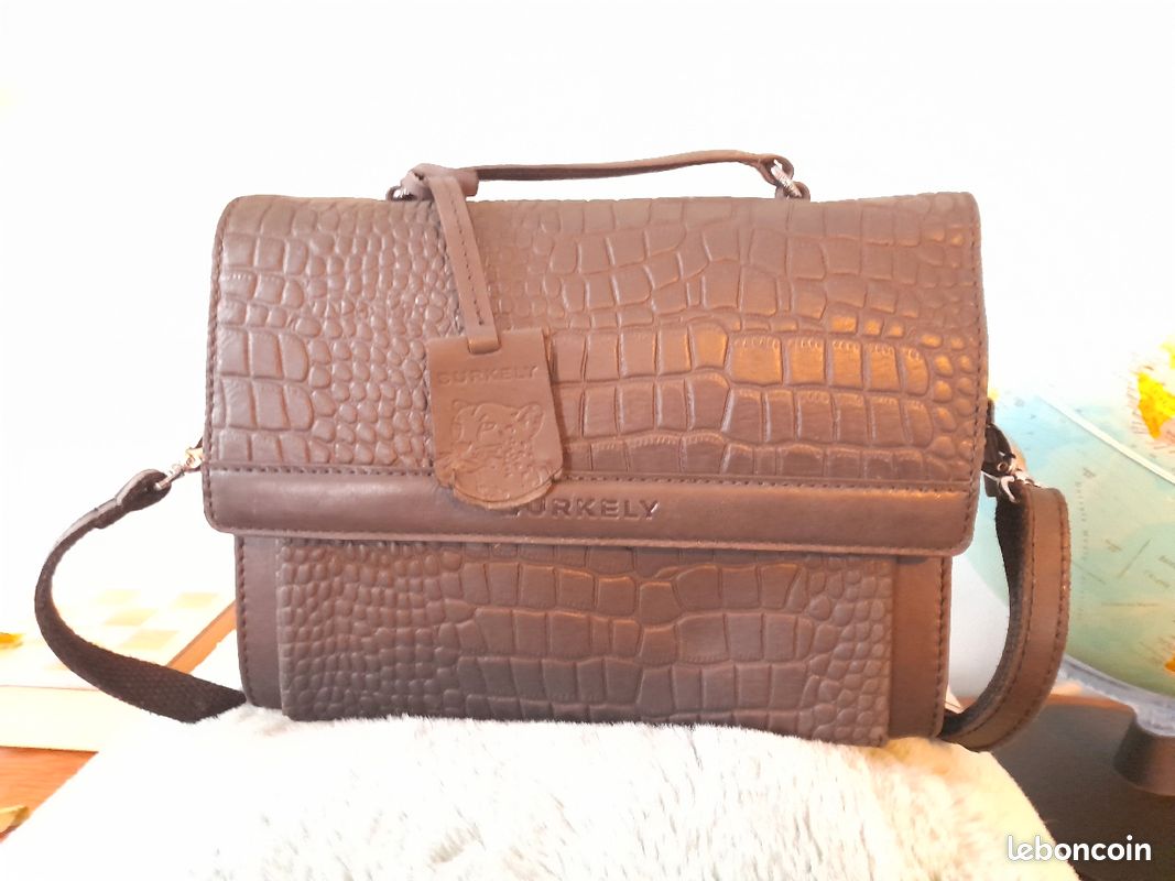 Sac cuir noir BURKELY bandoulière (image 1)