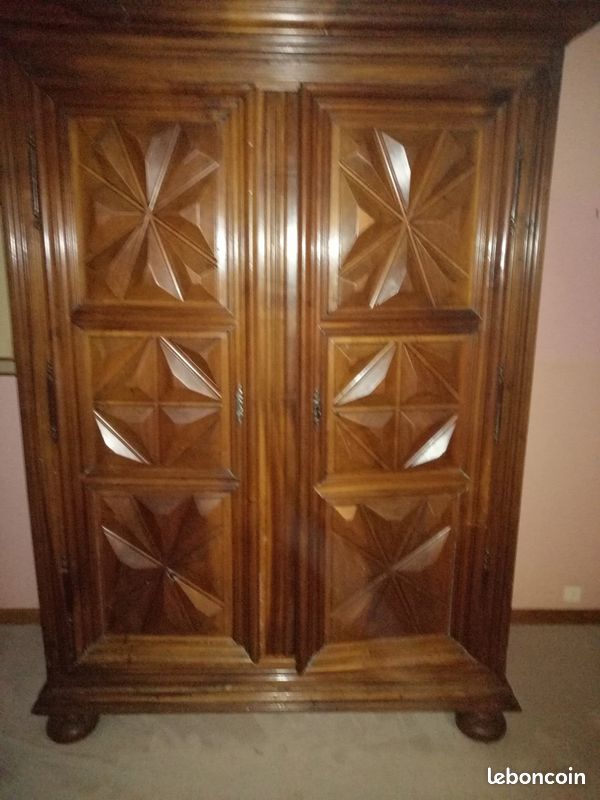 Tres belle armoire ancienne pointe diamant (image 1)