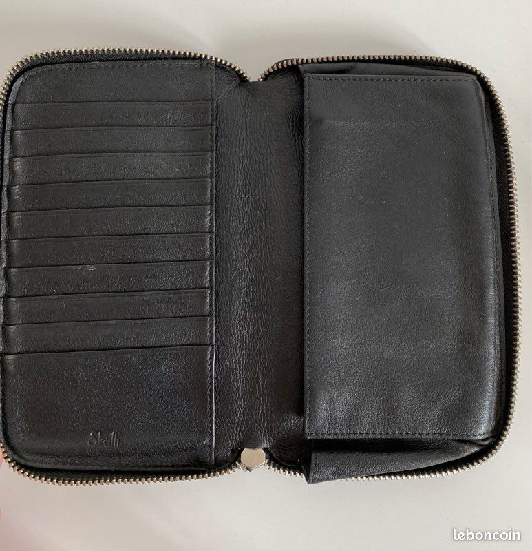 Portefeuille cuir noir Skalli (image 2)