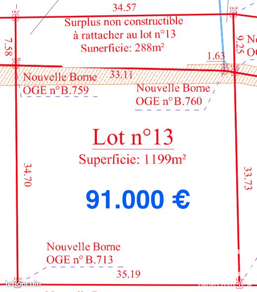 Terrain 1487 m² · à Feytiat · 1 487 m² · 91 000 €