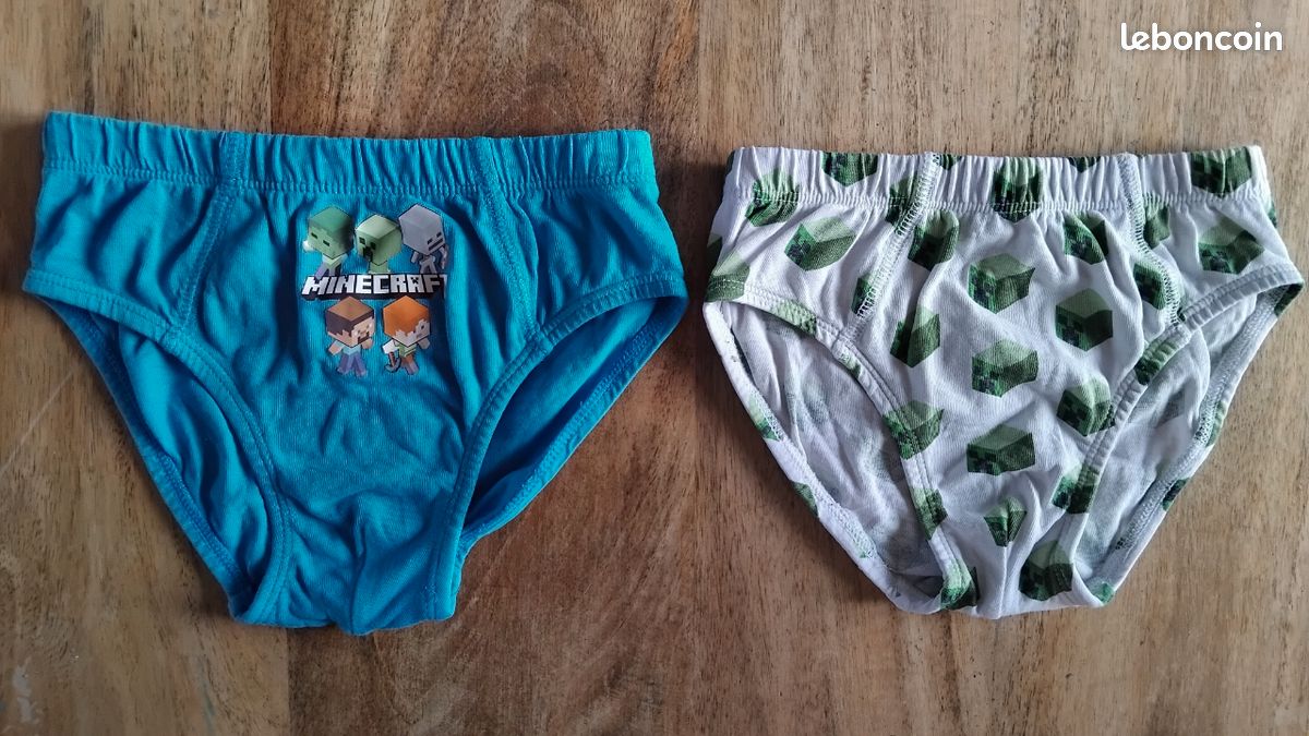 Lot De 2 Sous-Vêtements Minecraft Garçons - Caleçons Creepers Officiels