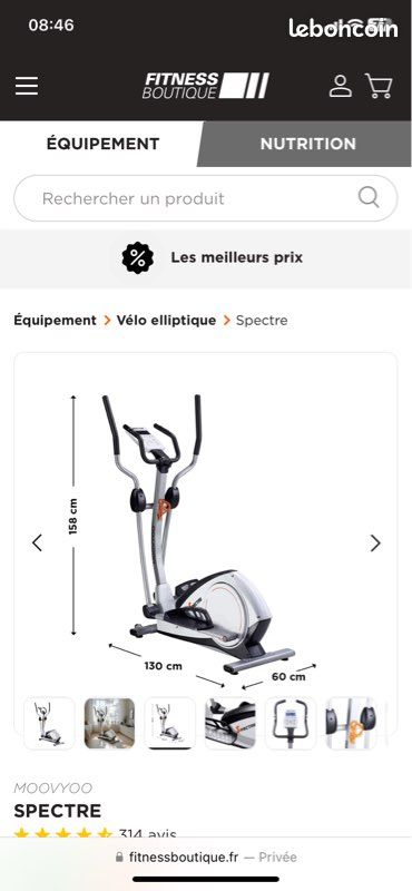 A SAISIR Vélo elliptique MOOVYOO Spectre Sport Plein air