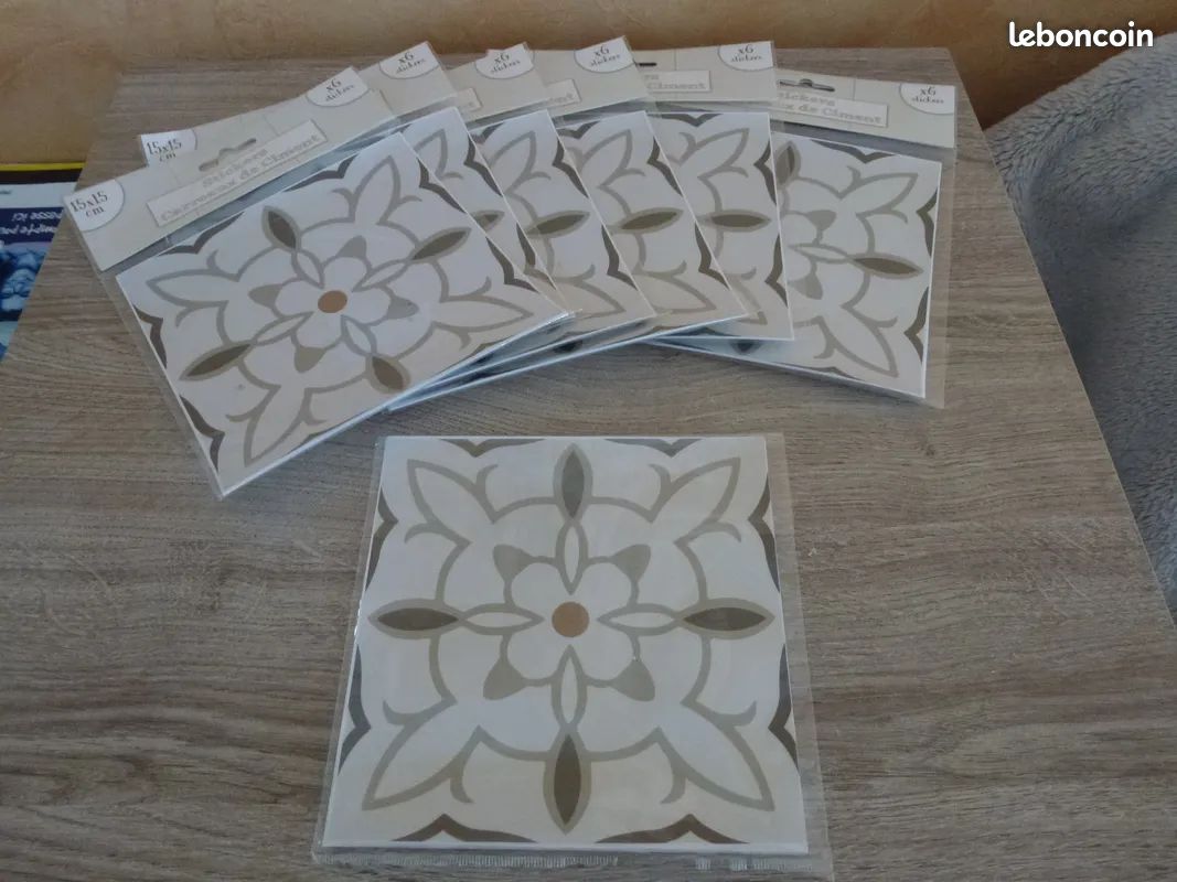 Lot De 6 Stickers Muraux Carreaux De Ciment 15x15 Cm | Déco Adhésive SUD TRADING CD3704