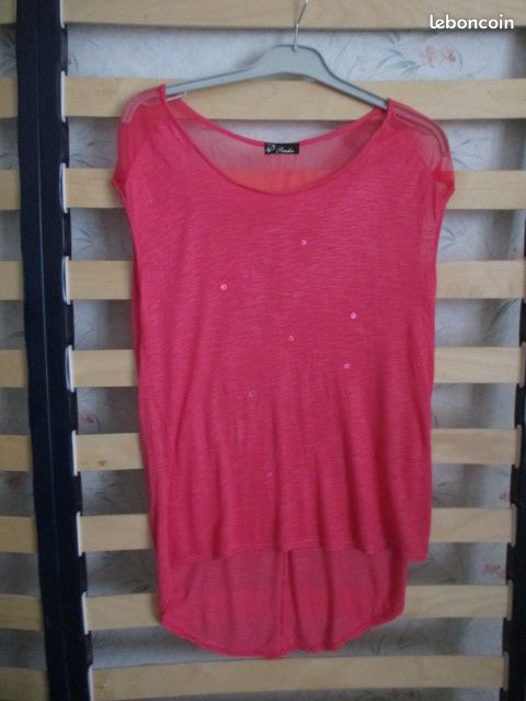 HAUT TOP Fuchsia Très Bon Etat T2/M (image 1)
