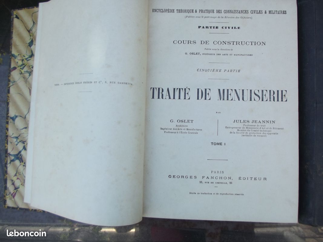 Traité de Menuiserie en 3 Tomes de 1898 (image 2)