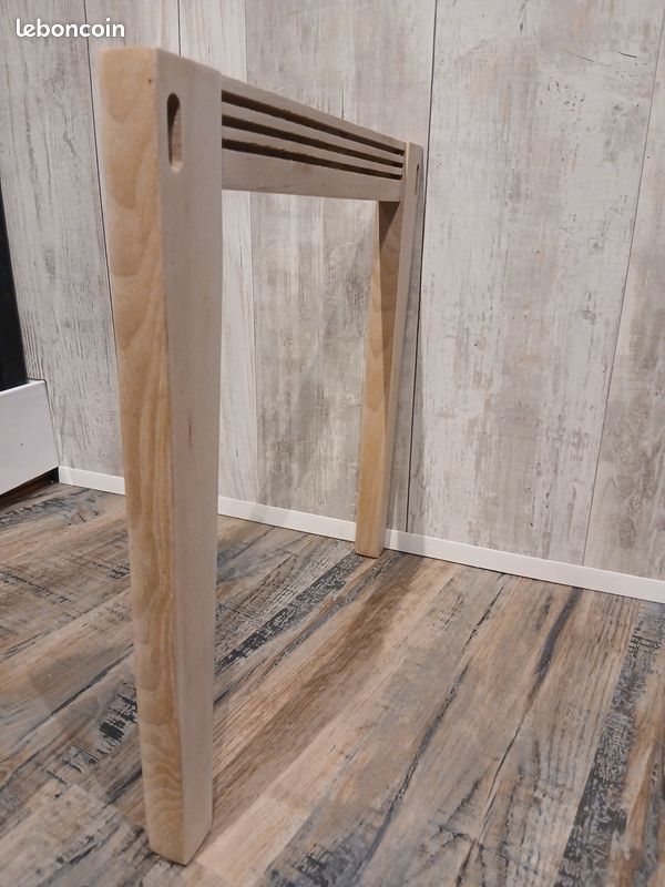 Pieds latéraux en hêtre massif – 43 cm – pour table ou tabouret (image 4)