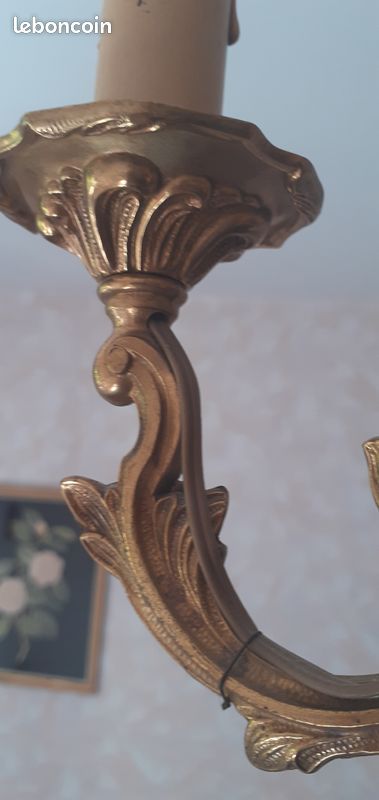 Lustre en bronze 4 branches (image 5)