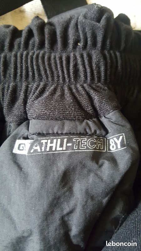 Pantalon de ski noir avec bretelles T8 ans mixte (image 2)