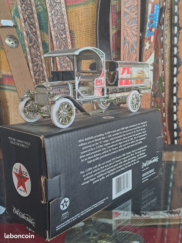 Miniature Texaco tirelire GMC Tanker Truck 1919 édition chrome avec sa boîte d'origine vintage us rétro décoration loft studio garage (image 4)