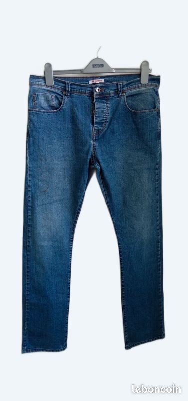 Jean CARBONE élégant dirty used look m coup violet taille 104