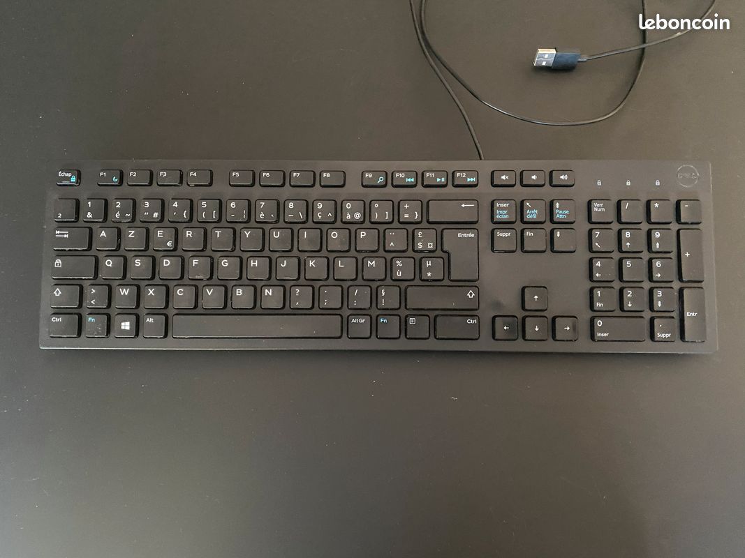 Clavier ordinateur AZERTY clavier DELL filaire USB (image 1)