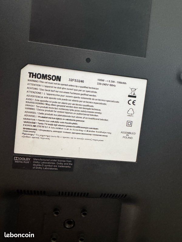 Télévision Thomson avec pied – Bon état (image 3)