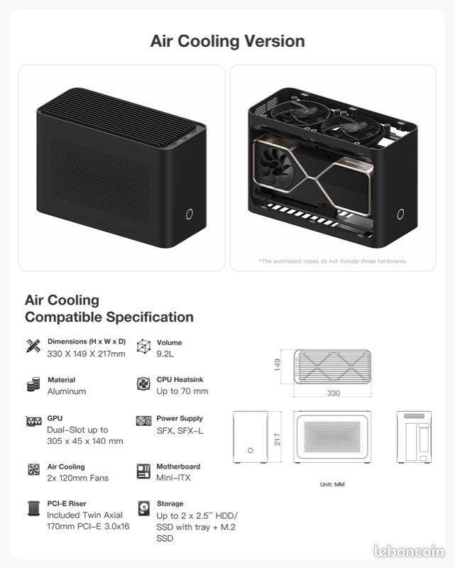 Iqunix Zx Unique Itx Cases IQUNIX ZX-1 Version Air Cooling Boîtier