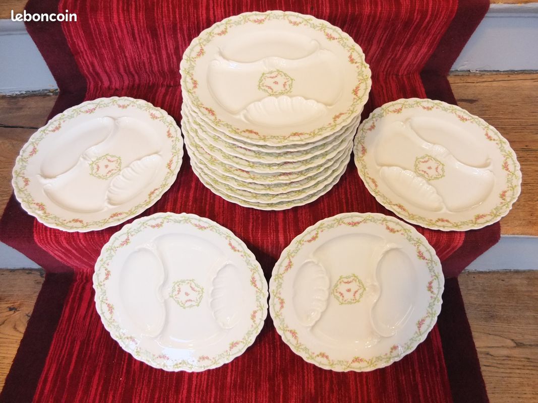 Assiettes à asperges, Limoges France (image 1)