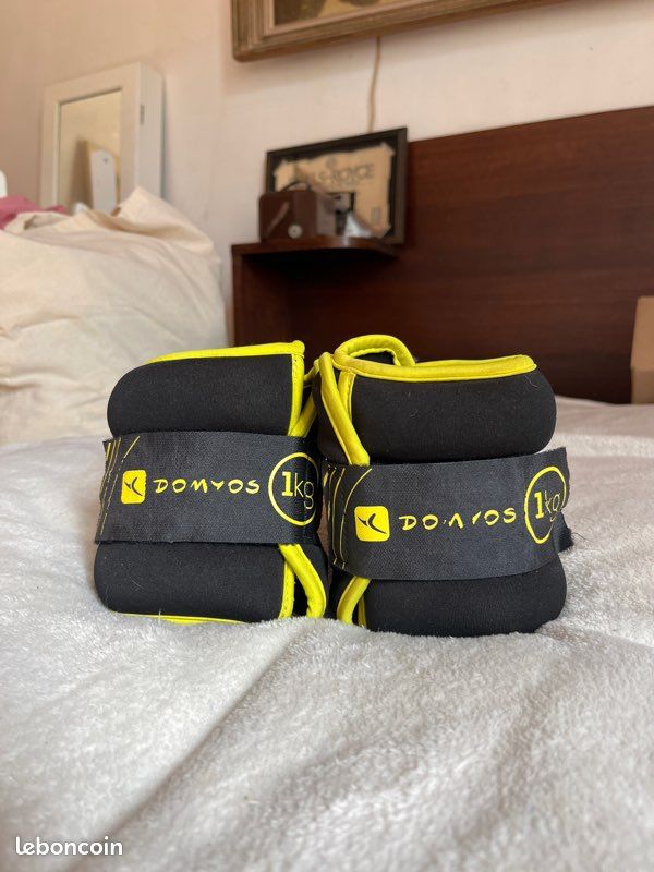 Paires De Poids Chevilles Gaiam Restore 5 Lb - Confortables - Gris Et Vert Citron - Neuves