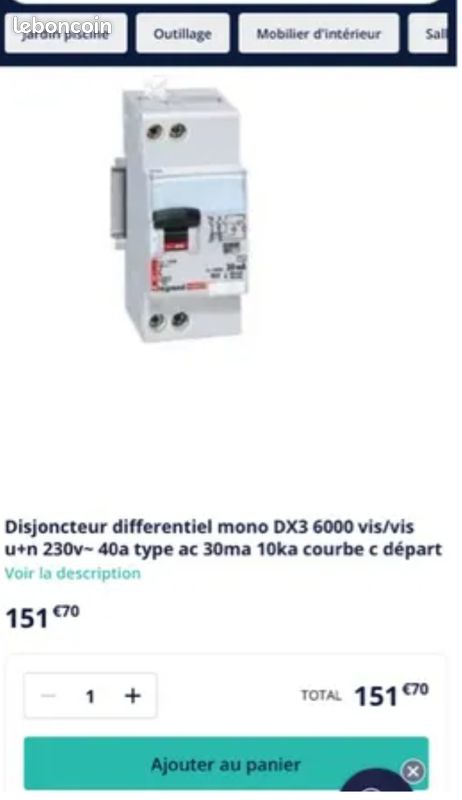 Disjoncteur 2P 40A legrand (image 4)