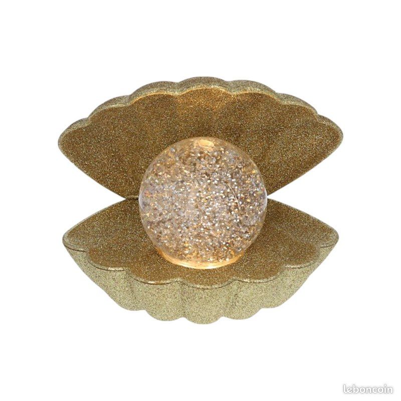 Lampe coquillage à paillettes dorées NEUVE (image 3)