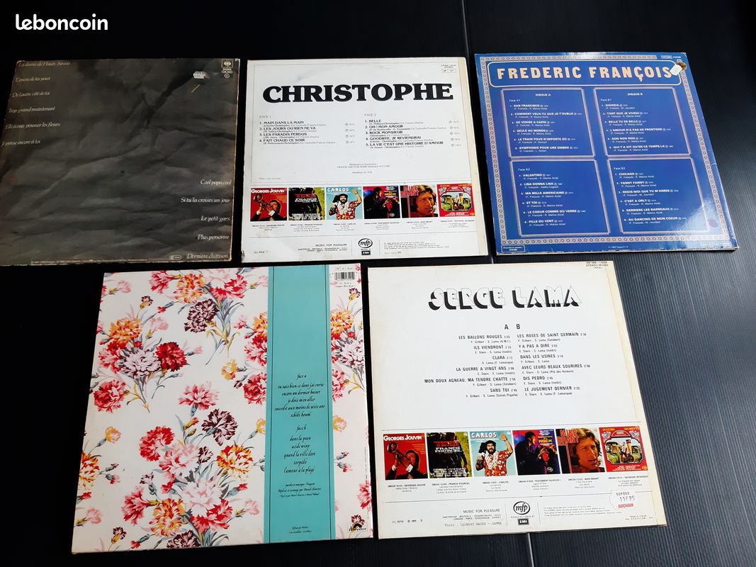 Anciens DISQUES VINYLE 33 Tours : F. CABREL / CHRISTOPHE / Frédéric FRANCOIS / NIAGARA / Serge LAMA (image 4)
