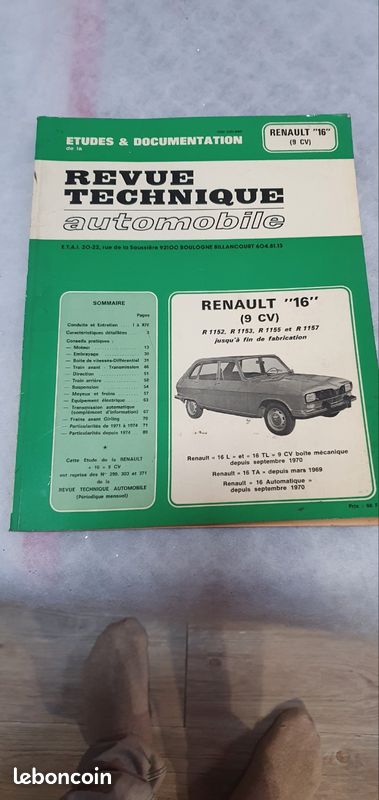 Revue technique Renault 16 (image 1)