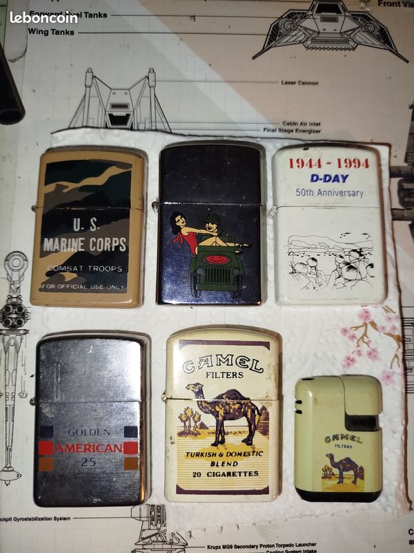 Lot de 6 briquets types zippo de marque champ et z-16 (image 1)