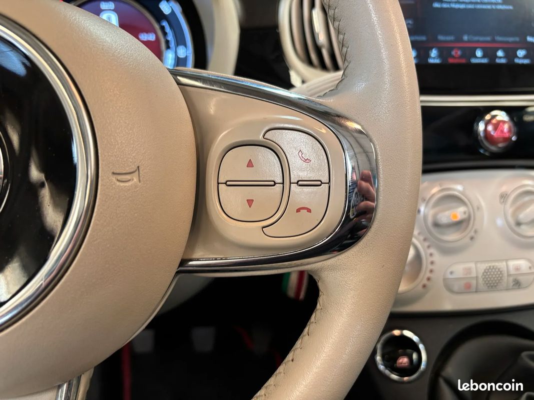 FIAT 500 1.2 69ch 69 LOUNGE - 2019 - 38 000 km - CarPlay - Cabriolet (image 11)