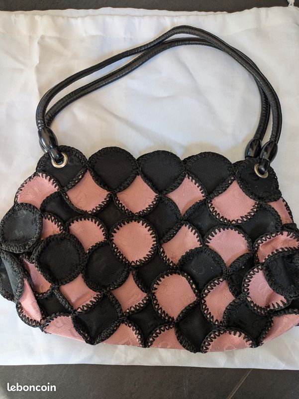 Sac rose poudré/noir (image 1)