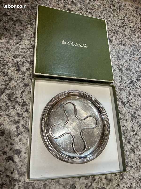 Christofle dessous de cafe et 6 sous-verres contours filets | MissLittleBottle