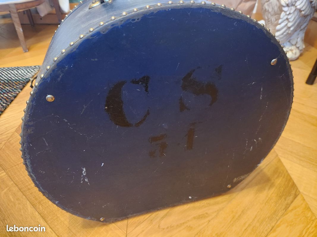Bagage boite à chapeau - simplon orient express - vintage - Bleu (échanges) (image 4)