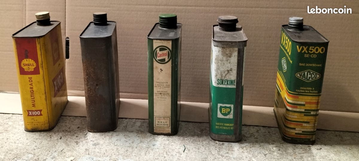 Lot de 5 anciens bidons d'huile pour collectionneur (image 4)