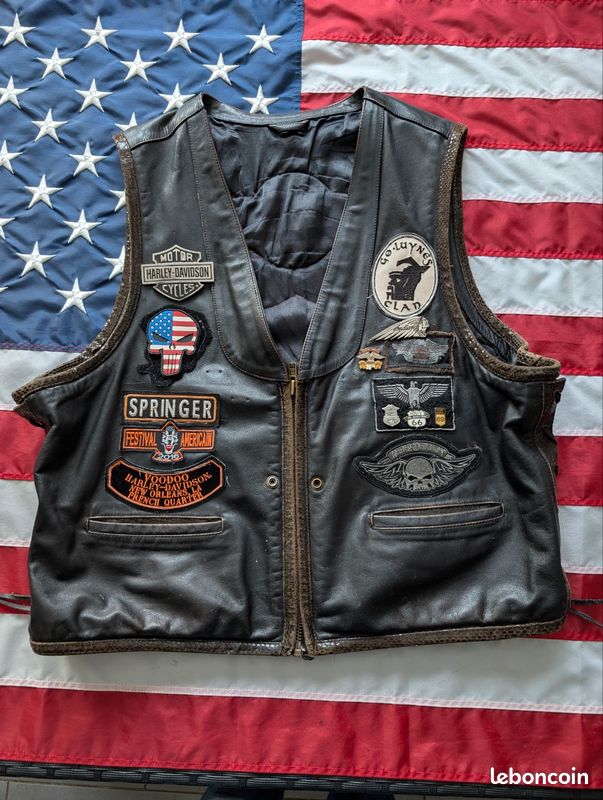 Gilet Cuir Noir Harley Davidson