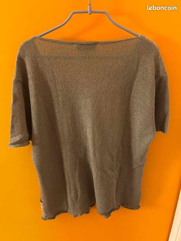 Pull manches courtes vert kaki (image 9)